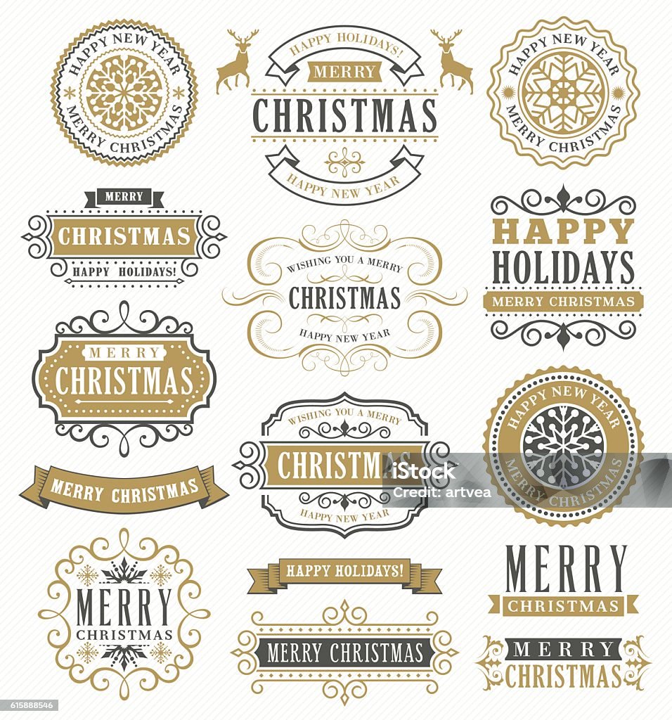 Christmas Vintage Badges Vector illustration of the christmas badge. Christmas stock vector