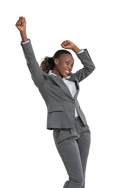 istock Businesswoman celebrating success 615890350