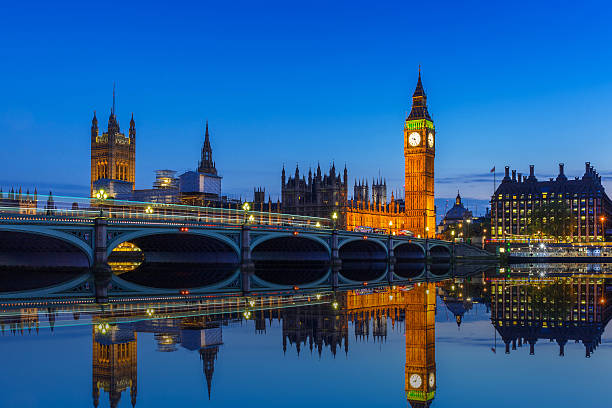 istock Big Ben and Westminster Bridge in London at night, UK 615890506