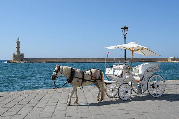 istock Horse carriage for transporting tourists 615893834