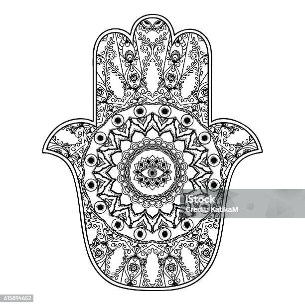 Hamas Pattern Vector Hamsa Hand Drawn Symbol Decorative Pattern In Oriental Style ...