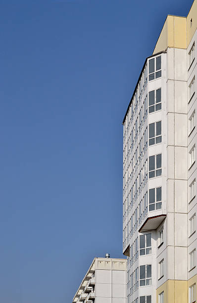 istock City building against the blue sky. 615895148