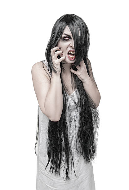 istock Mystical Halloween ghost angry screaming woman 615895388