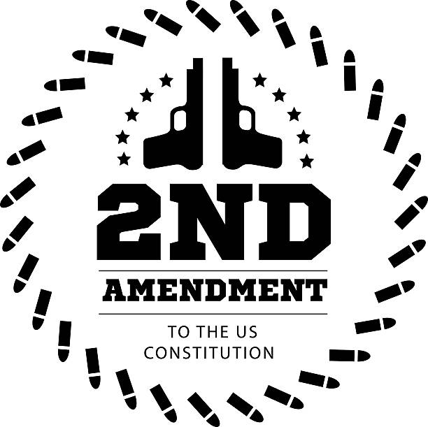 illustrazioni stock, clip art, cartoni animati e icone di tendenza di il secondo emendamento alla costituzione degli stati uniti consente il possesso di armi - second amendment