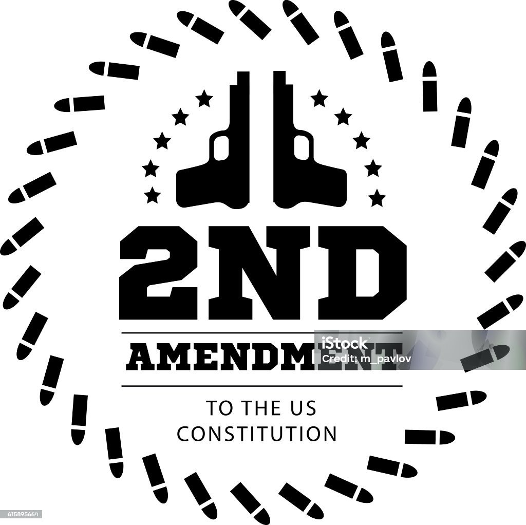 Second Amendment to the US Constitution  permit possession of weapons Second Amendment to the US Constitution to permit possession of weapons. Vector illustration on white Improvement stock vector
