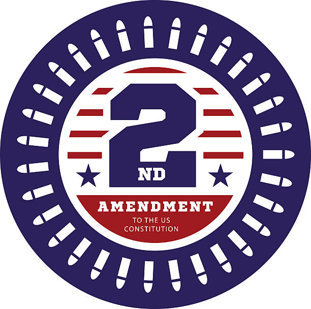 druga poprawka do konstytucji usa zezwala na posiadanie broni - second amendment stock illustrations