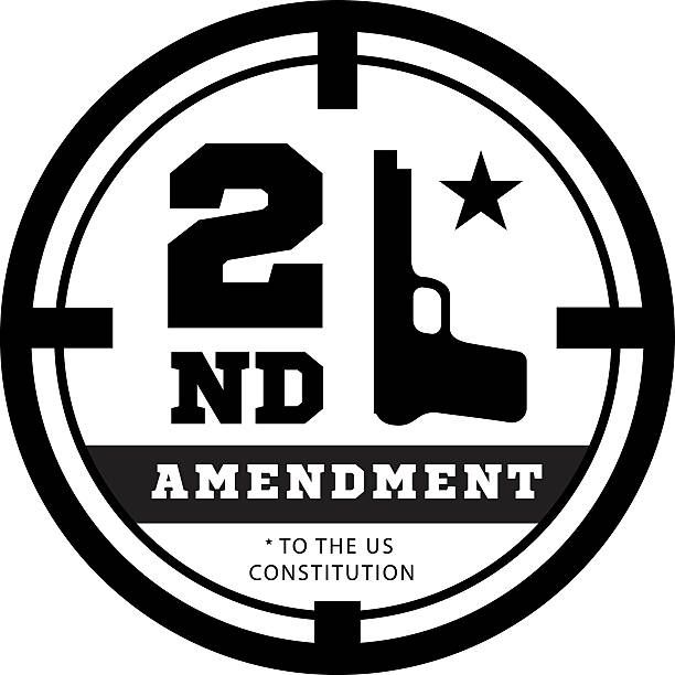 druga poprawka do konstytucji usa zezwala na posiadanie broni - second amendment stock illustrations