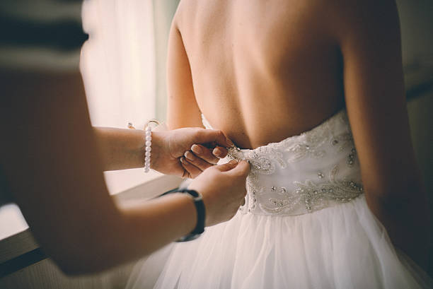 istock Women in a wedding dress 615896858