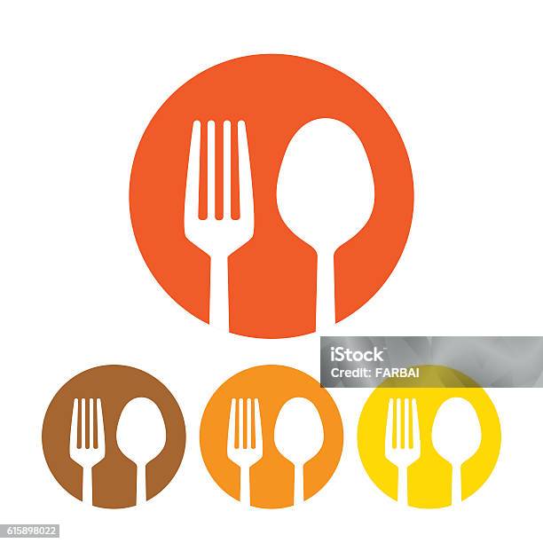 Fork And Spoon Icon Vector Stock Illustration - Download Image Now - Spoon, Fork, Icon Symbol