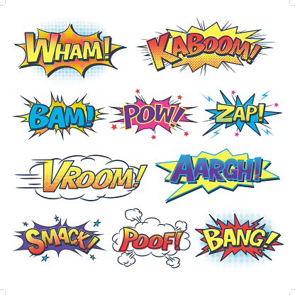 A set of 10 comic sound effects.