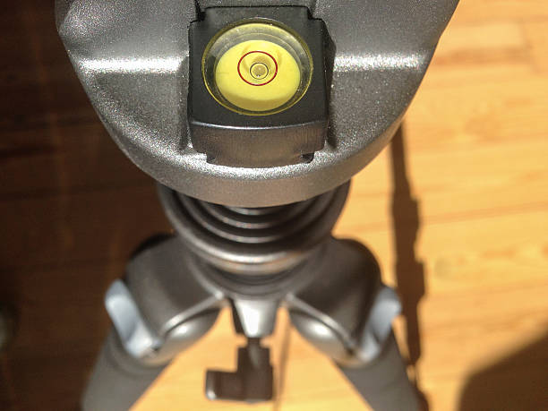 istock Bubble level detail at photography tripod 615898606