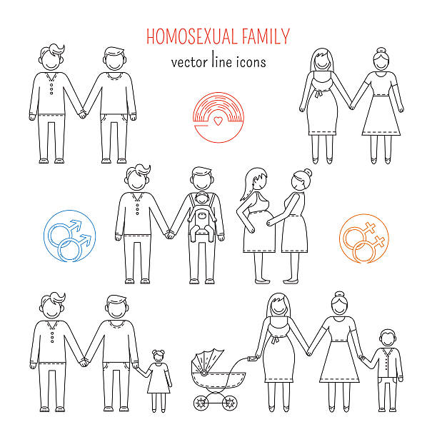 gay rodziny - gay man homosexual rainbow teenager stock illustrations