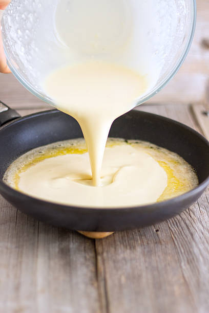 Making German pancakes or Dutch baby pancakes