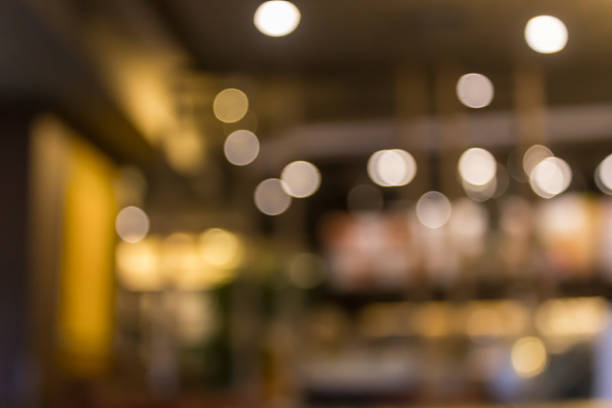 istock Cafe blur background with bokeh.Restaurant abstract blur. 615906804