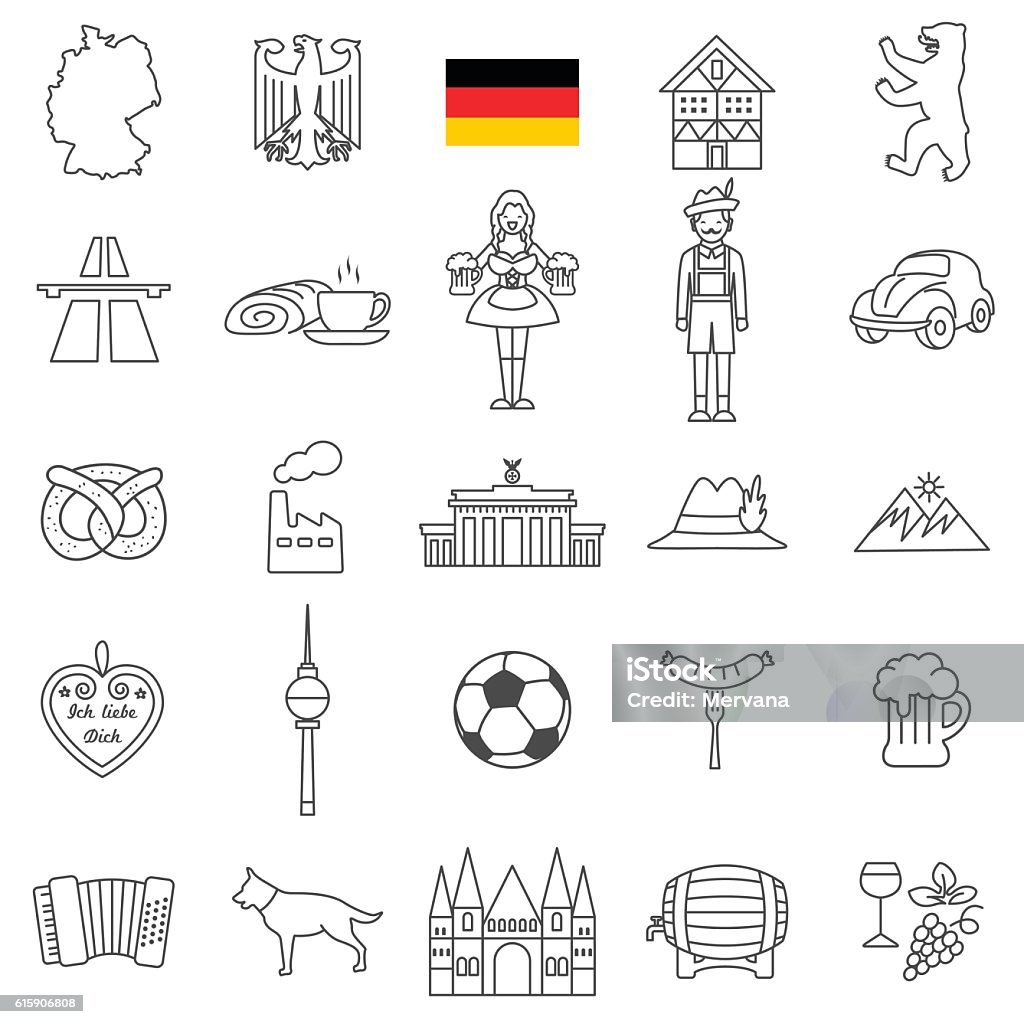 Deutschland-Symbolsatz - Lizenzfrei Icon Vektorgrafik