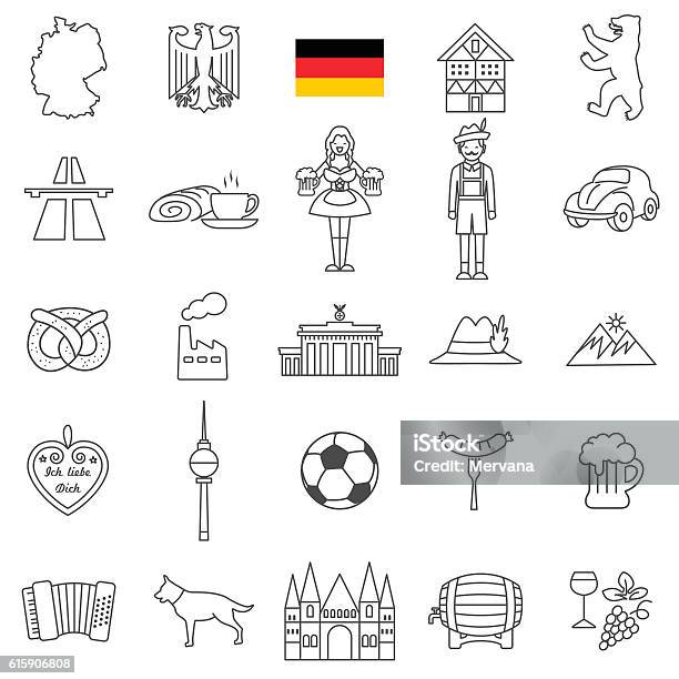 Deutschlandsymbolsatz Stock Vektor Art und mehr Bilder von Icon - Icon, Berlin, Deutschland