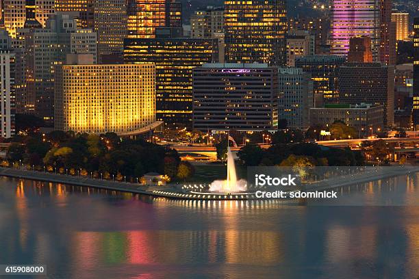 The Point In Downtown Pittsburgh At Night Stock Photo - Download Image Now - Pittsburgh, Night, Allegheny River