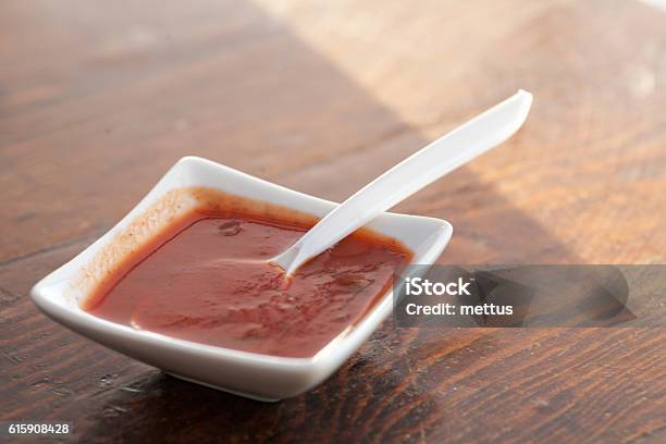 Sauce In Small Bowl Stock Photo - Download Image Now - Barbeque Sauce, Bowl, Crockery