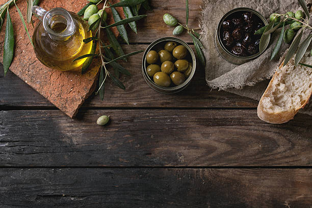 istock Olives with bread and oil 615909852