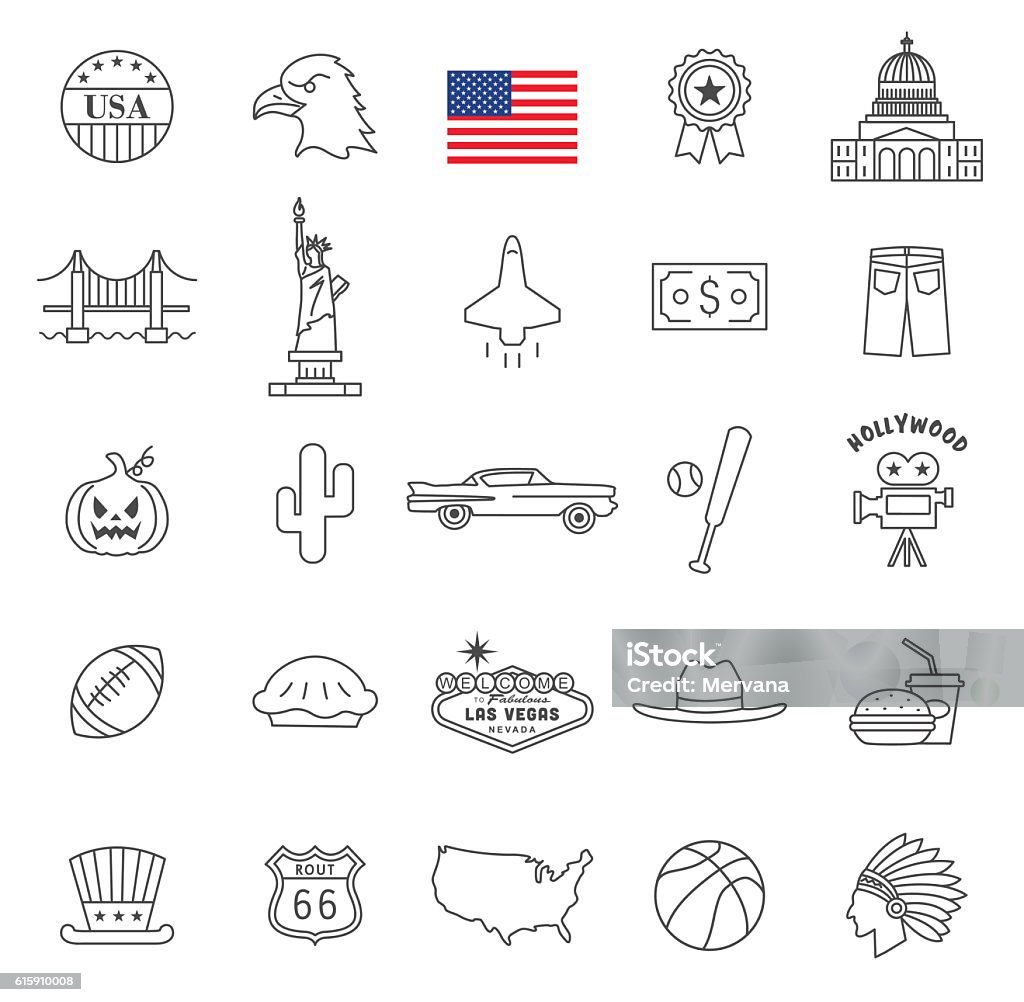 Usa icon set Icon Symbol stock vector