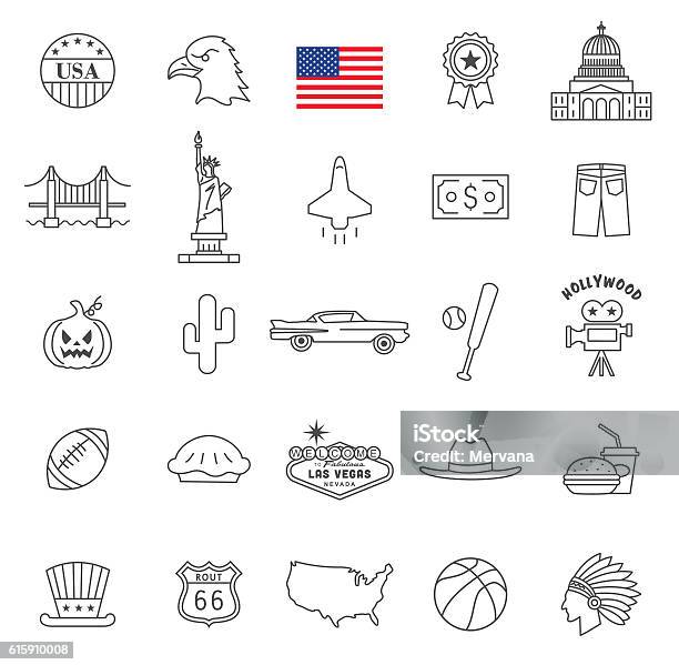 Usa Icon Set Stock Illustration - Download Image Now - Icon Symbol, Golden Gate Bridge, USA