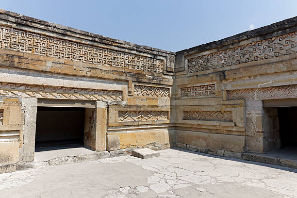 An empty courtyard in the ancient Mayan city of Tehuantepec