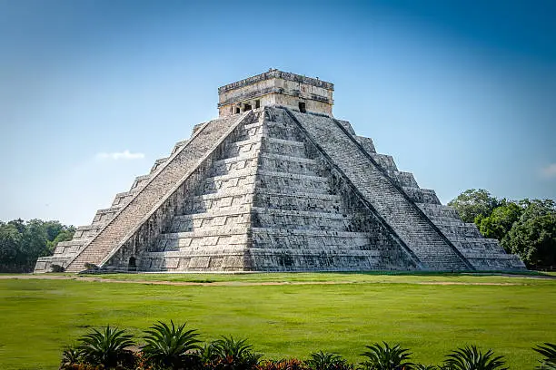 Photo of Mayan Temple pyramid  of Kukulkan - Chichen Itza, Yucatan, Mexico