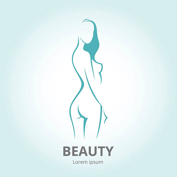 ilustrações de stock, clip art, desenhos animados e ícones de vector silhouette a woman in profile logo for beauty salon - body woman back