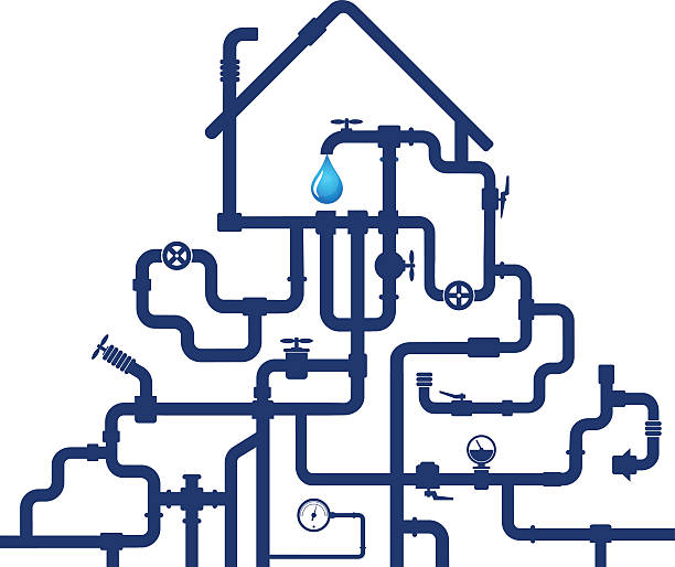 wasserleitungen und haus - pipe valve water pipe air valve stock-grafiken, -clipart, -cartoons und -symbole