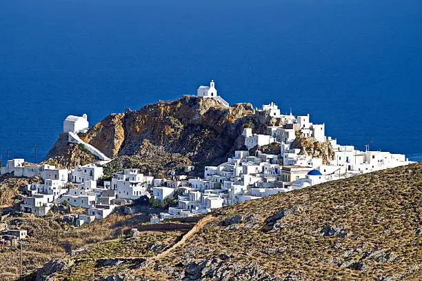 Picturesque village of Chora, Serifos island, Cyclades, Greece. 