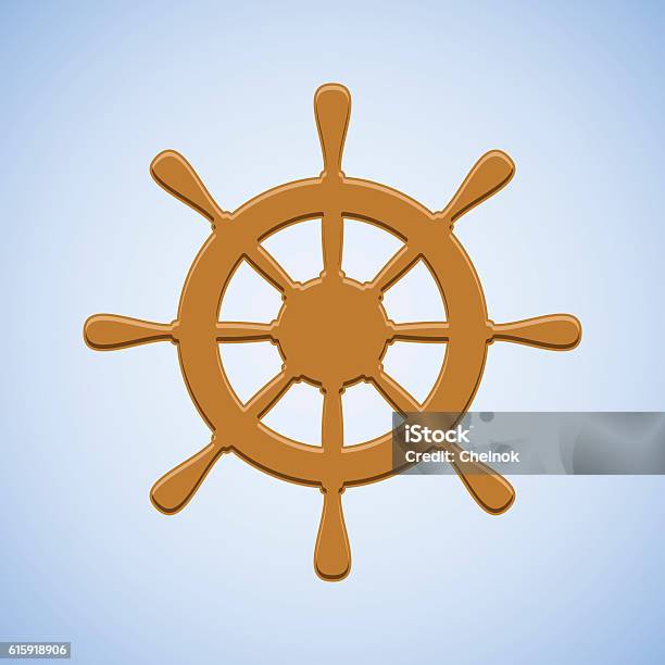 Vector Ship Wheel Stock Illustration - Download Image Now - Ancient, Brown, Circle