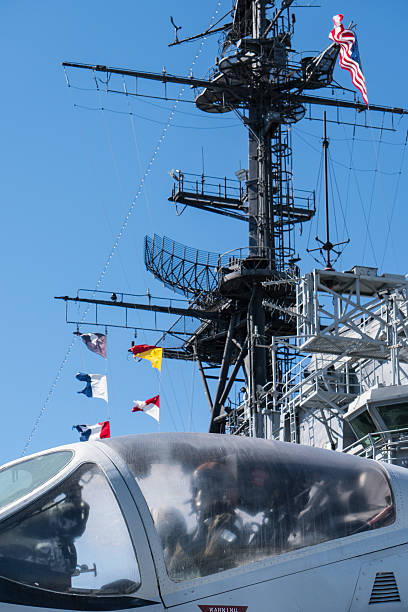 istock Aircraft Carrier with Jet 615918972