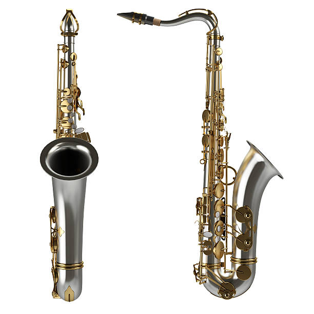 istock Classical alto saxophone isolated on white background. 3D illustration 615919192