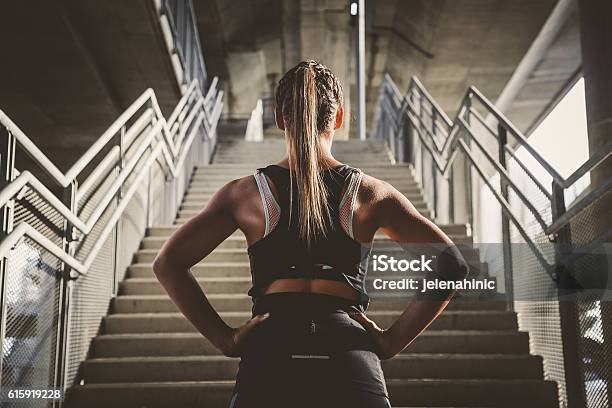 Girl Prepairing For Workout Stock Photo - Download Image Now - Exercising, Women, Motivation