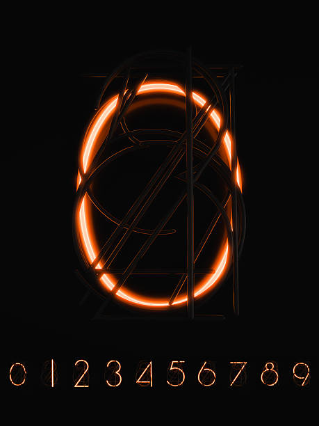 istock Glowing neon figures on a black background. 3D illustration 615919714