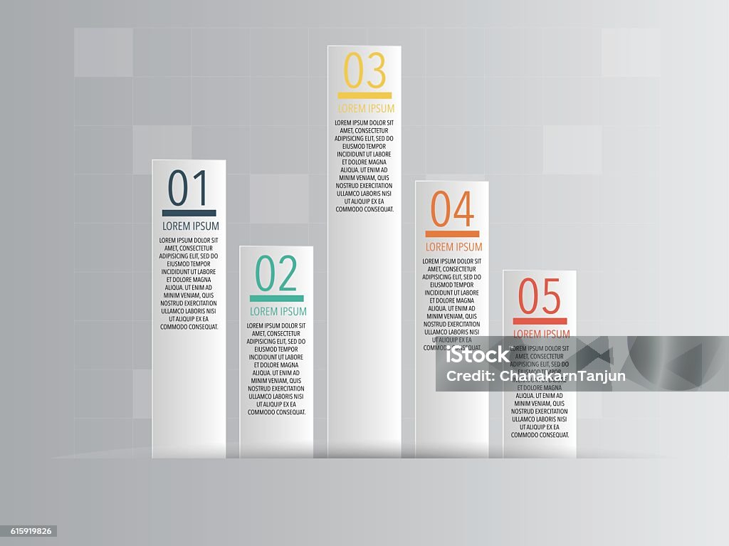 Infographics Template With Stepwise Structure 3d Columns Of Growth ...