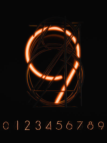 istock Glowing neon figures on a black background. 3D illustration 615919880