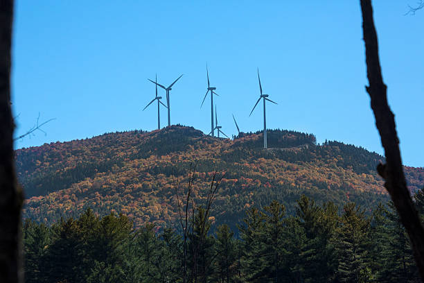 istock Wind farm on ridge in Groton, New Hampshire. 615921060