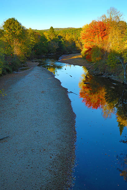 istock Reflections of fall foliage in the Baker River. 615923348