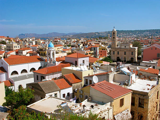istock Chania old town aerial view 615923414