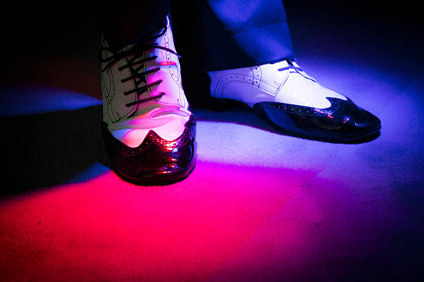 istock Black and white male dancing shoes 615924250