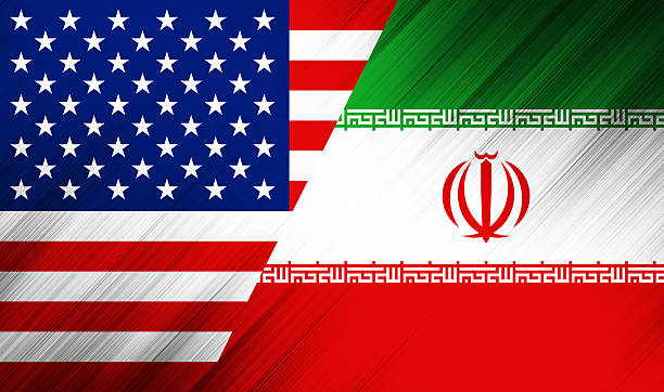 istock Nation flag  - USA - Iran 615924646