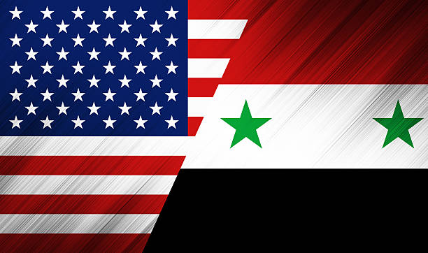 istock Nation flag  - USA - Syria 615925180