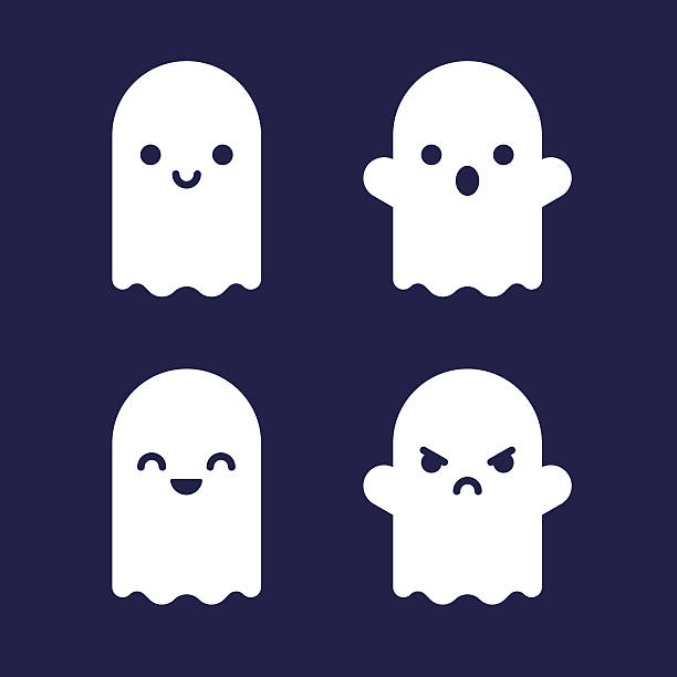 ilustrações de stock, clip art, desenhos animados e ícones de cartoon ghosts set - ghost