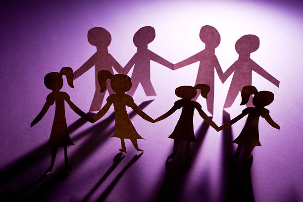 istock Paper Chain girls and boys 615973870