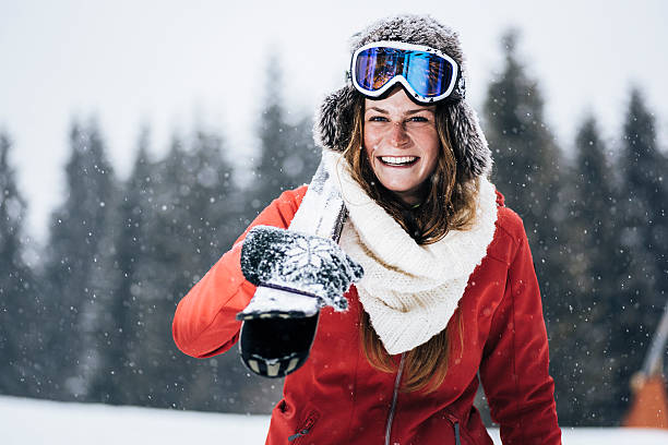 istock Female skier enjoying snow 615974986