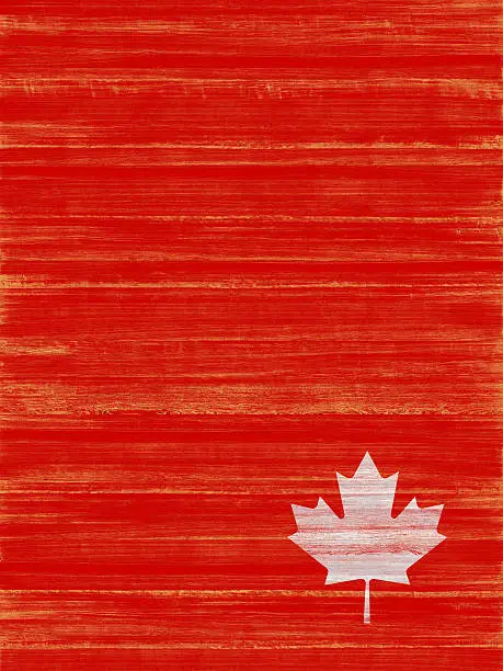 Photo of Canadian Maple Leaf Painted on Red Wood
