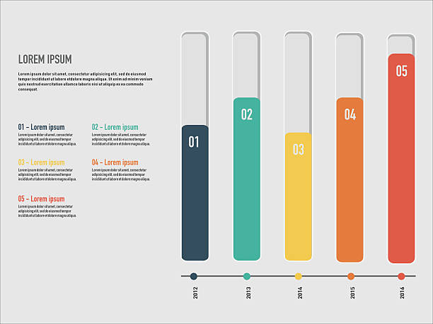 infografiki szablon ze stopniową struktury, 3d kolumny wzrostu - stepwise stock illustrations