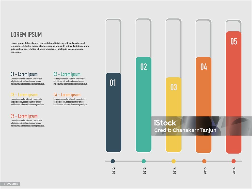Infographics Template With Stepwise Structure 3d Columns Of Growth ...