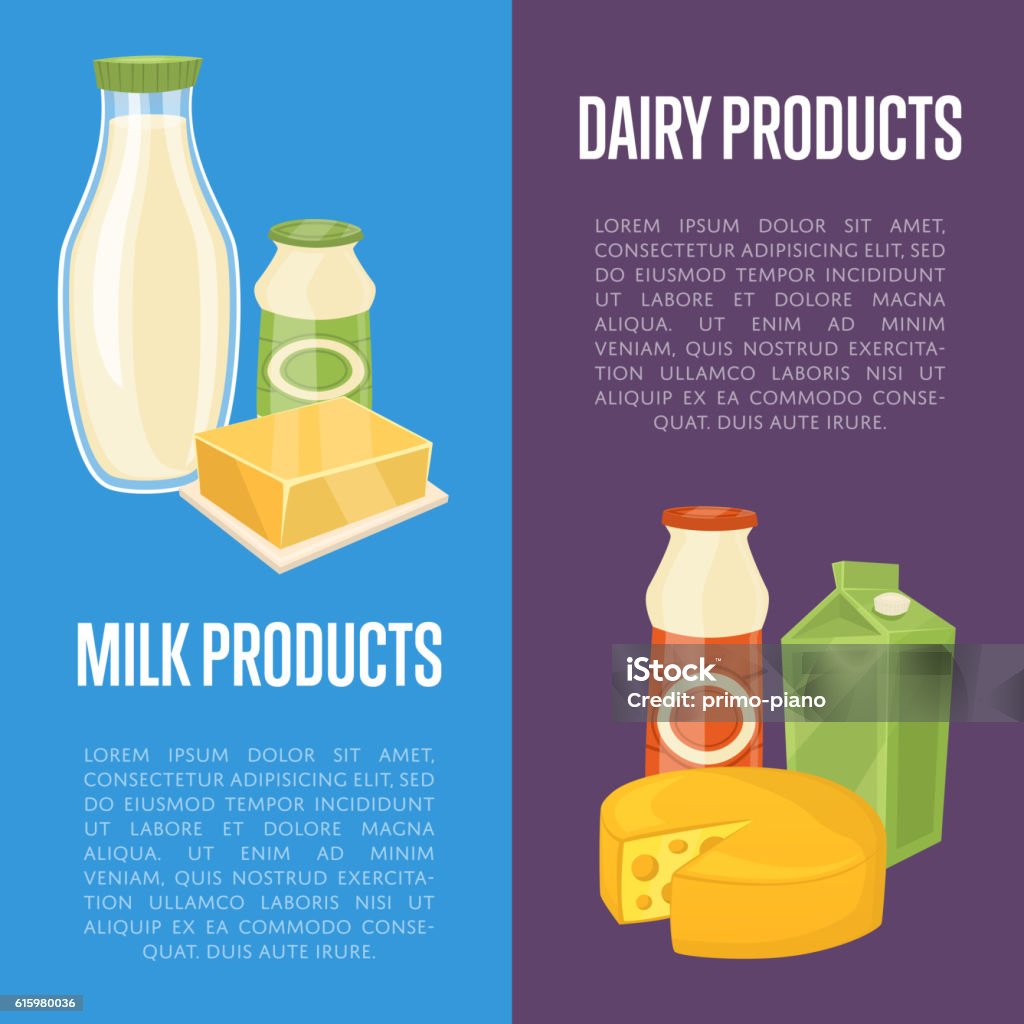 Flyer Daity Dairy Products Vertical Flyers With Space For Text Stock Illustration ...